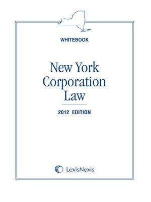 cover image of New York Corporation Law